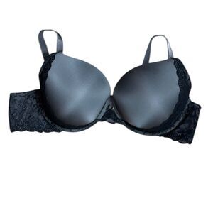 Torrid women’s 48c push up plunge bra grey/black lace plus size